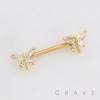 CZ DRAGONFLY 316L SURGICAL STEEL NIPPLE RING